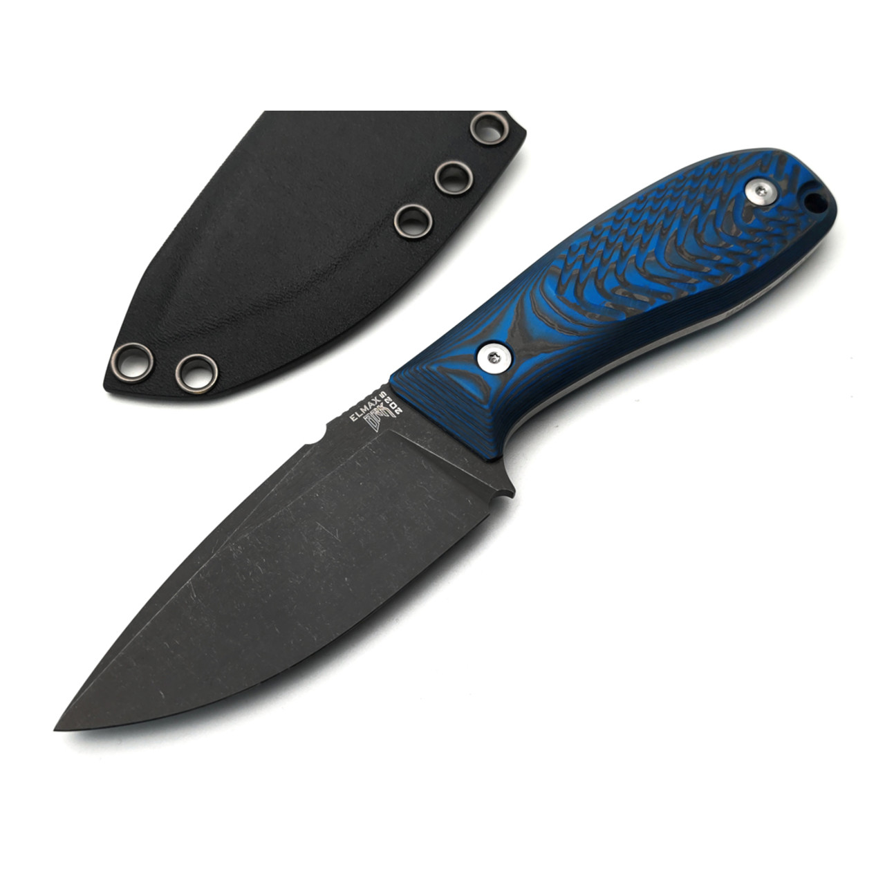 BRK нож Имбирь сталь Elmax блэквош, рукоять Carbon fiber custom deep blue
