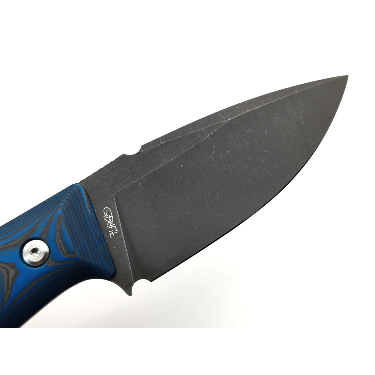 BRK нож Имбирь сталь Elmax блэквош, рукоять Carbon fiber custom deep blue