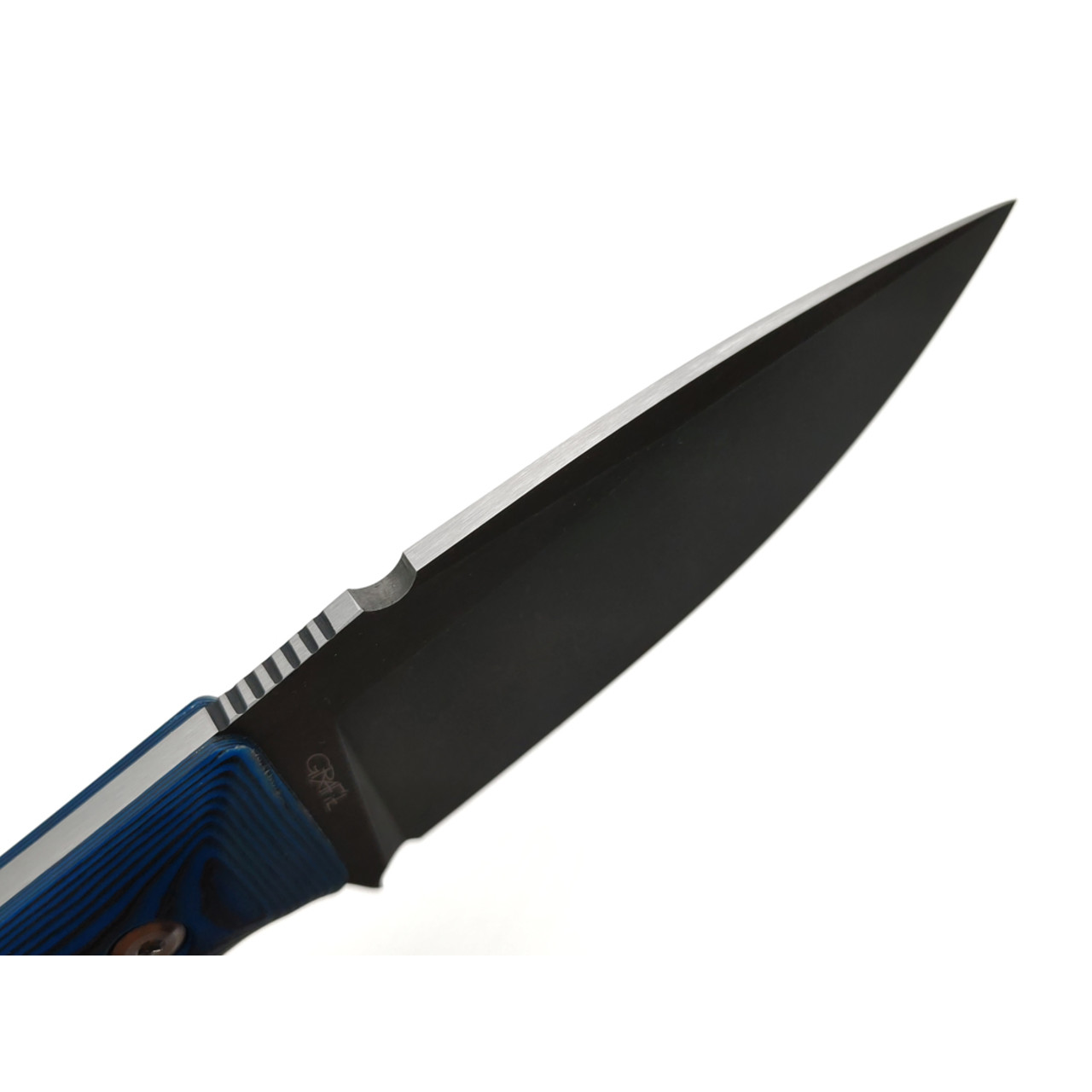BRK нож Имбирь сталь Elmax блэквош, рукоять Carbon fiber custom deep blue