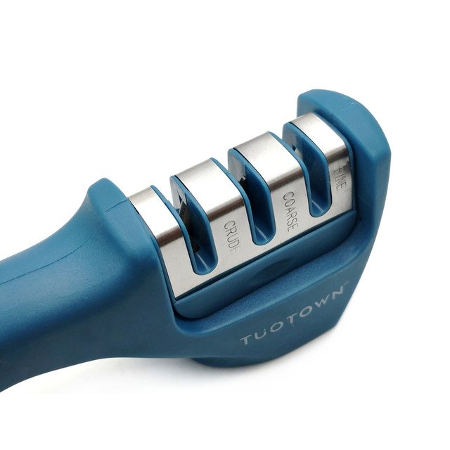 TuoTown точилка 3 в 1 S302-BL blue, керамика, вольфрамовая сталь, алмаз