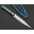 Волчий Век нож Кинжалоид Custom сталь 95Х18 WA худ. травление, рукоять Карбон blue, пины медь Волчий Век нож Кинжалоид Custom сталь 95Х18 WA худ. травление, рукоять Карбон blue, пины медь