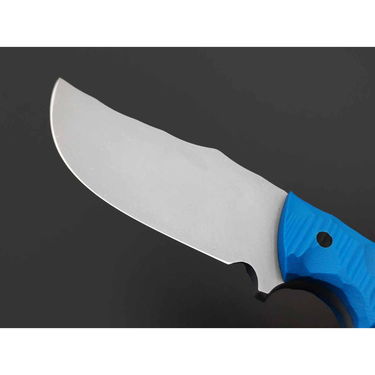 Волчий Век нож Бхадж Малый сталь 95Х18 WA стоунвош, рукоять G10 blue, пины карбон
