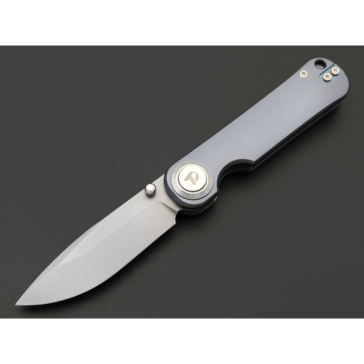 Dr.Tech складной нож Zefir D4245TBL сталь D2, рукоять Titanium TC4 blue