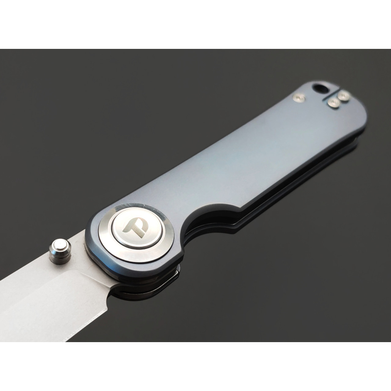 Dr.Tech складной нож Zefir D4245TBL сталь D2, рукоять Titanium TC4 blue