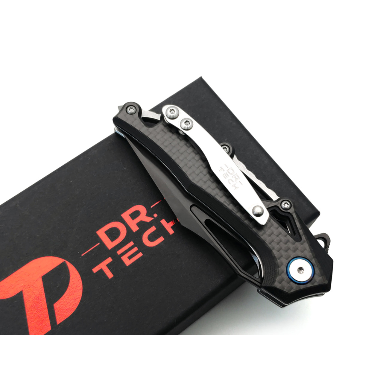 Dr.Tech складной нож Marin D3393C сталь D2, рукоять G10 black, carbon fiber black