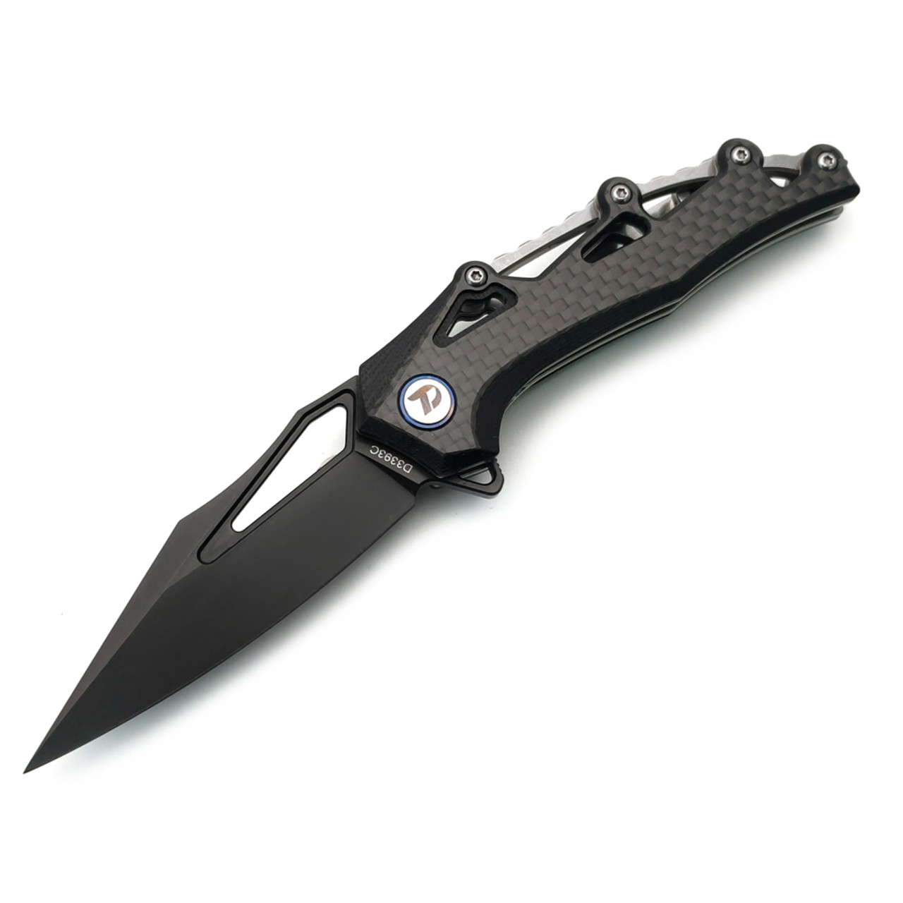 Dr.Tech складной нож Marin D3393C сталь D2, рукоять G10 black, carbon fiber black