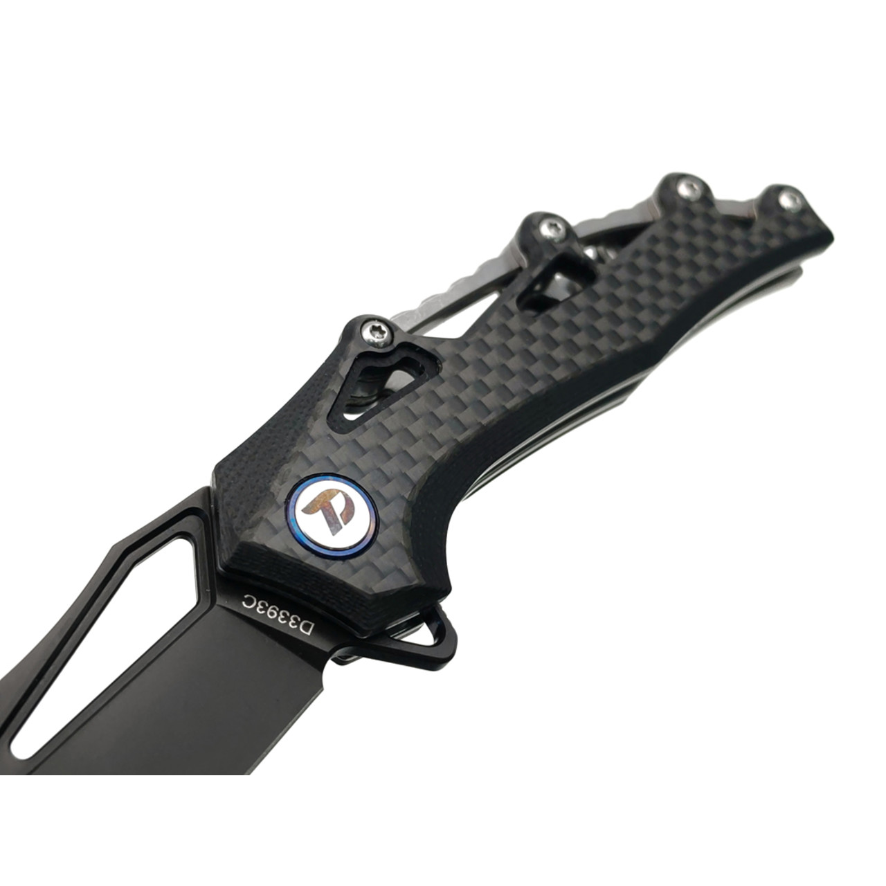 Dr.Tech складной нож Marin D3393C сталь D2, рукоять G10 black, carbon fiber black