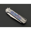 Dr.Tech складной нож Arcanum D3403G сталь M390, рукоять Titanium TC4 gray, zirconium alloy Damascus