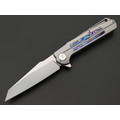 Dr.Tech складной нож Arcanum D3403G сталь M390, рукоять Titanium TC4 gray, zirconium alloy Damascus