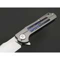 Dr.Tech складной нож Arcanum D3403G сталь M390, рукоять Titanium TC4 gray, zirconium alloy Damascus