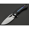 Dr.Tech складной нож Aventur D9042B сталь M390, рукоять Titanium TC4 black, zirconium alloy Damascus