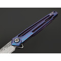 Dr.Tech складной нож Zefiro D7394B сталь Laminate VG-10 & Damascus, рукоять Titanium TC4 blue & purple