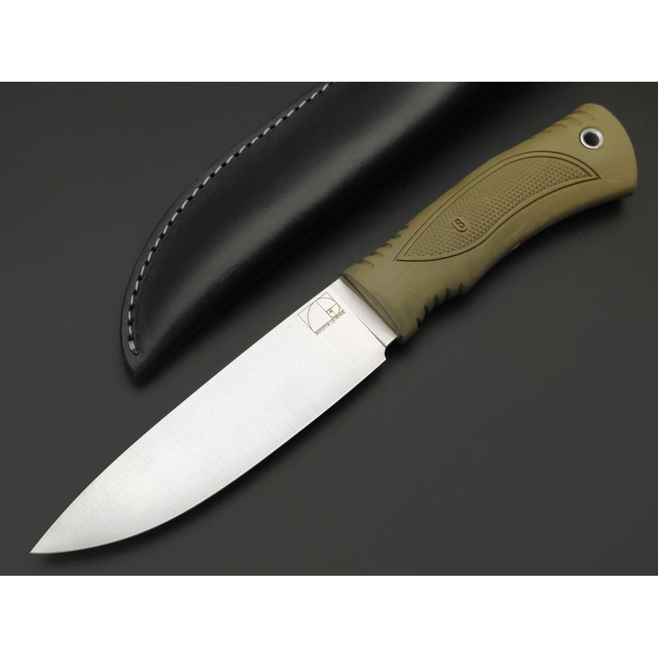 Золотое Сечение нож Победа сталь Aus-10Co satin, спуски конвекс, рукоять Эластрон olive