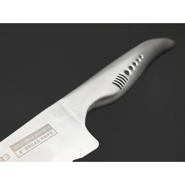 QXF Shark нож для хлеба R-5338 сталь 50Cr15MoV, рукоять сталь