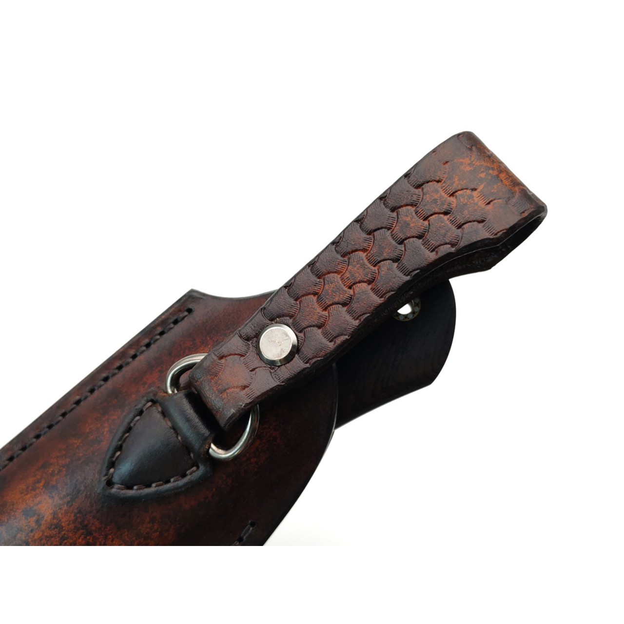 Влад Матвеев нож VMR62 мозаичный дамаск, рукоять Blackwood, стаб. зуб мамонта, титан