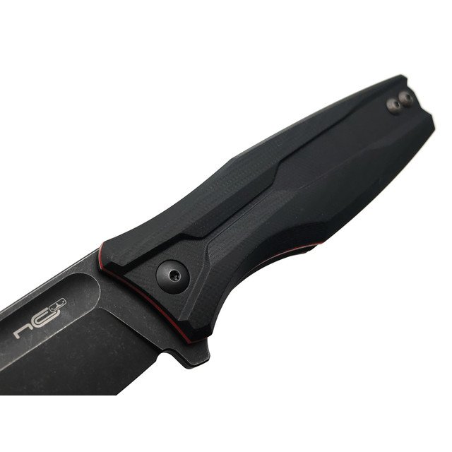 N.C.Custom нож складной X-Line сталь VG-10 блэквош, рукоять G10 black & red