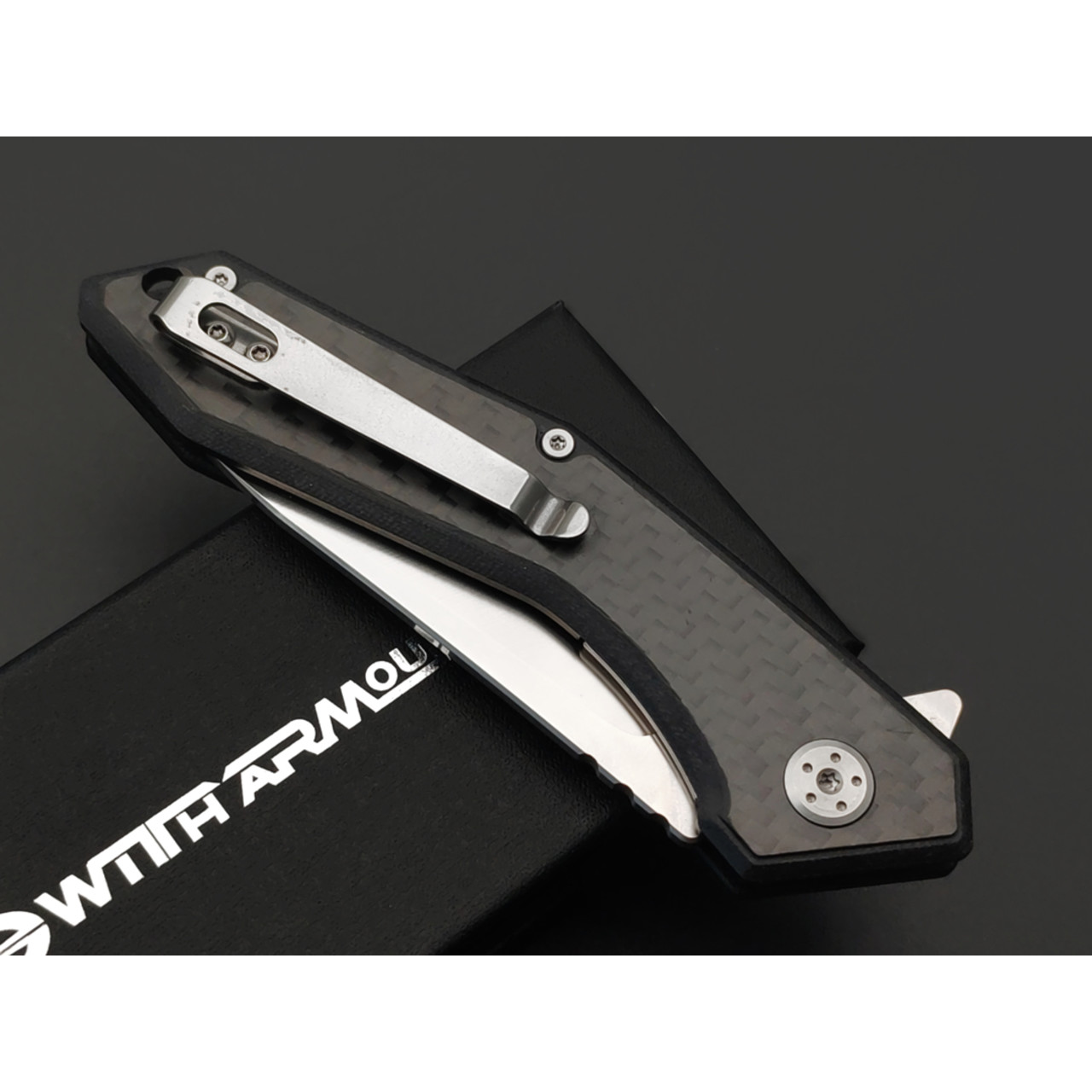 WithArmour складной нож Gent WA-082CFG сталь D2, рукоять G10 black, carbon fiber