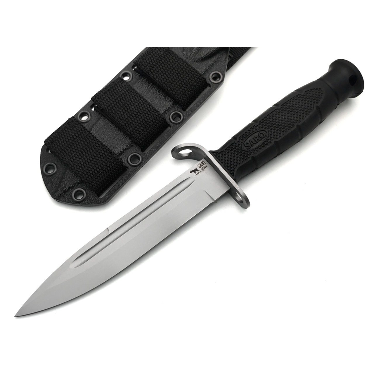 Saro нож 6Х9С сталь Aus-6 bead blast, рукоять резина