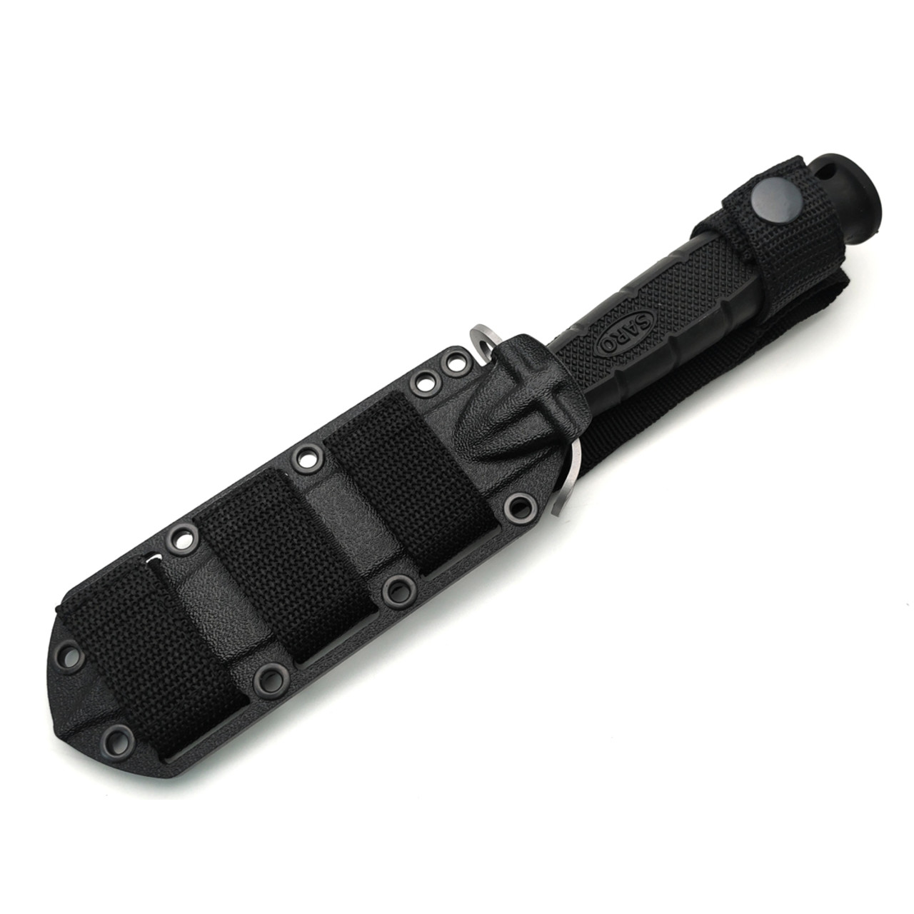 Saro нож 6Х9С сталь Х12МФ bead blast, рукоять резина