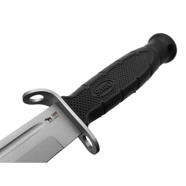 Saro нож 6Х9С сталь Х12МФ bead blast, рукоять резина