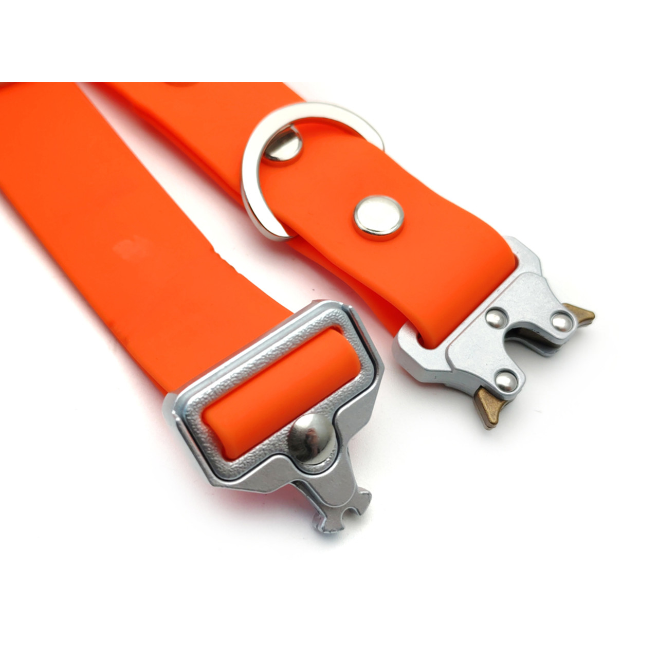 Ошейник Bio-Thane регулируемый safety orange, светлая фурнитура