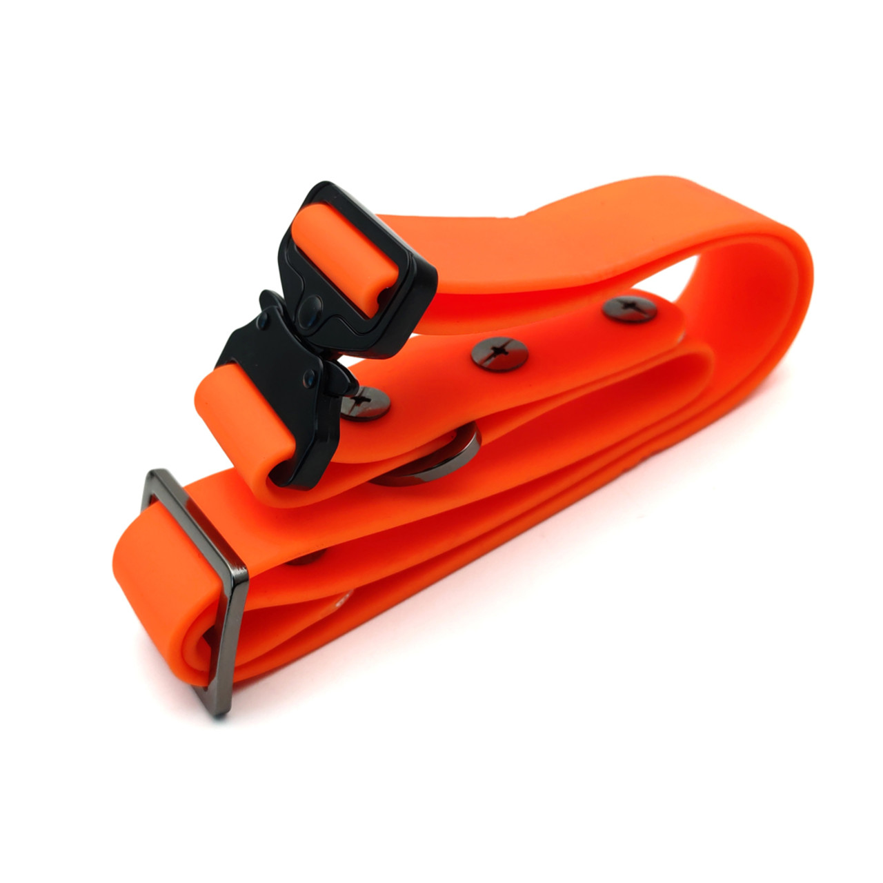 Ошейник Bio-Thane регулируемый safety orange, черная фурнитура