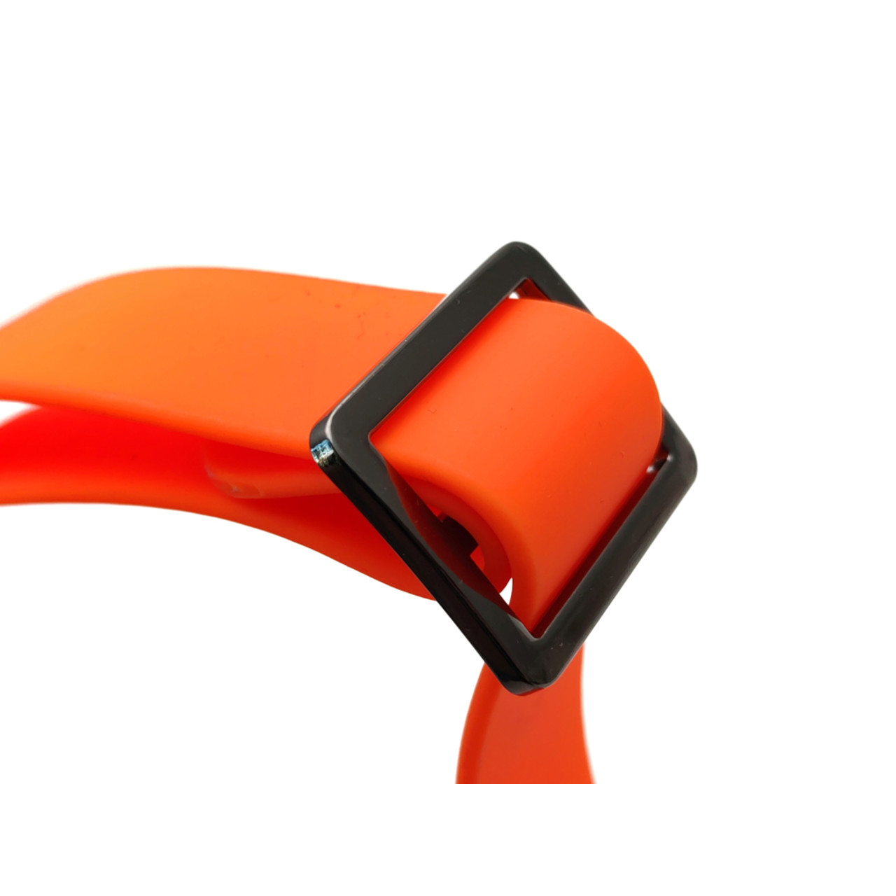 Ошейник Bio-Thane регулируемый safety orange, черная фурнитура