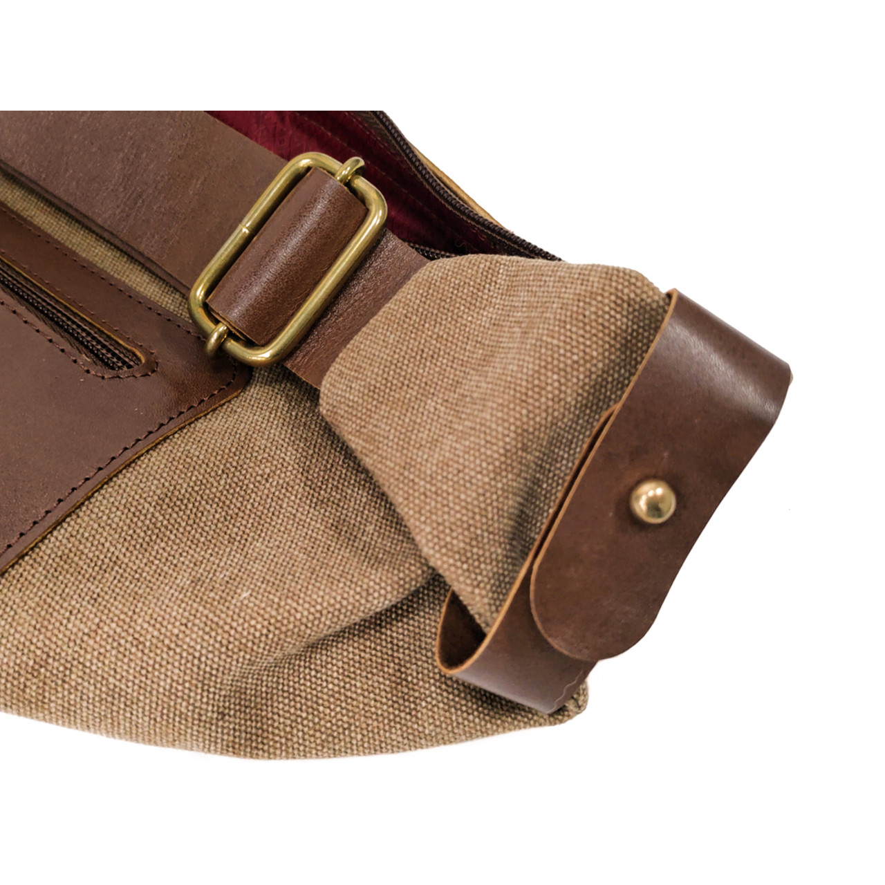 Сумка Hip Bag коричневая, размер M, материал кожа и канвас NK0128