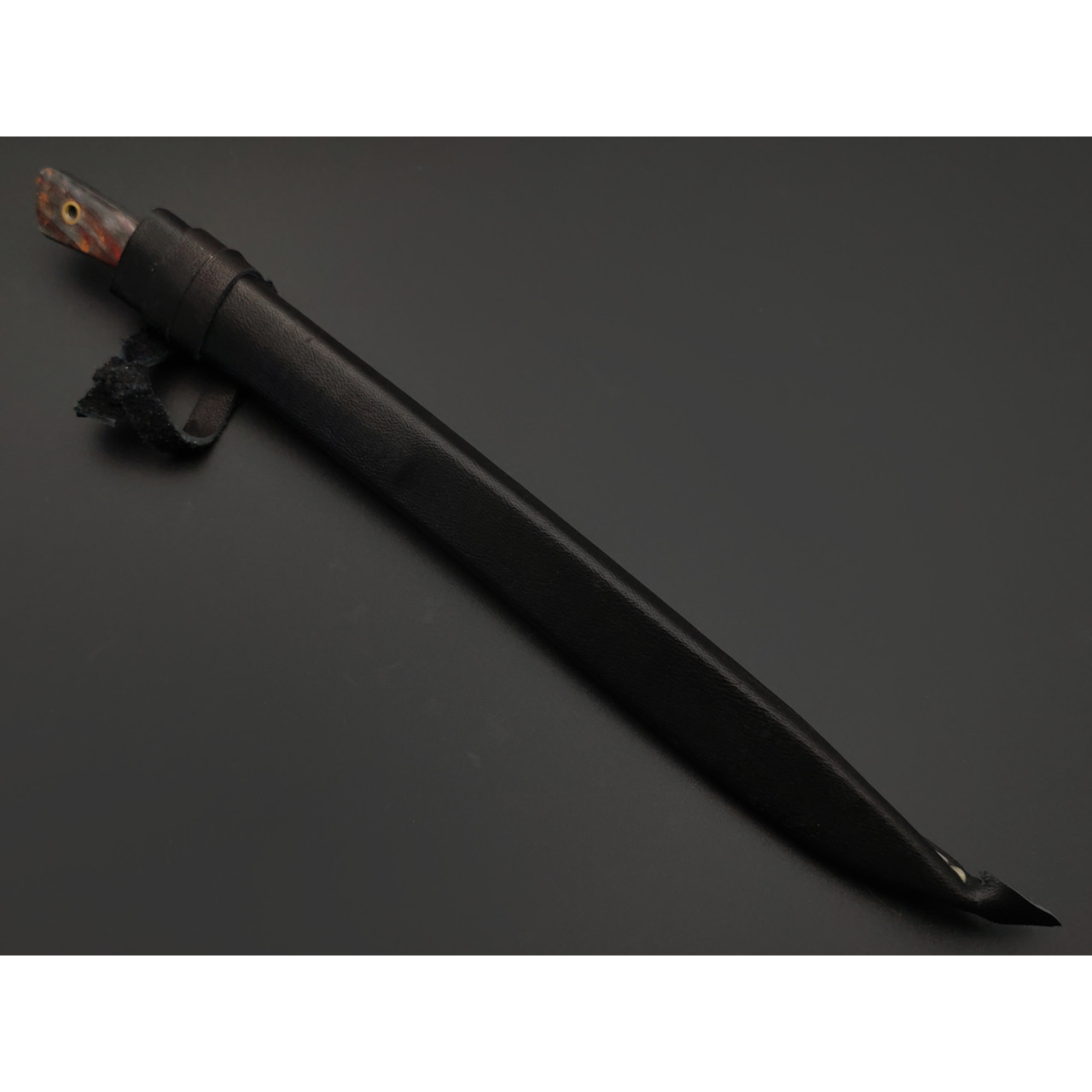 Kappush Knife нож Шип КМ048 сталь N690 стоунвош, рукоять Стаб. Кап клена красный