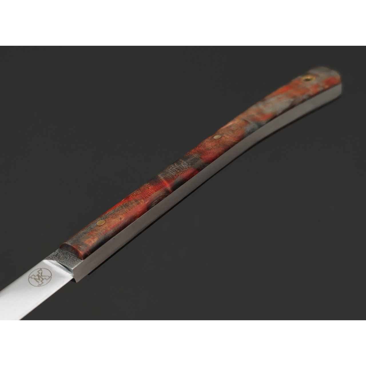 Kappush Knife нож Шип КМ048 сталь N690 стоунвош, рукоять Стаб. Кап клена красный
