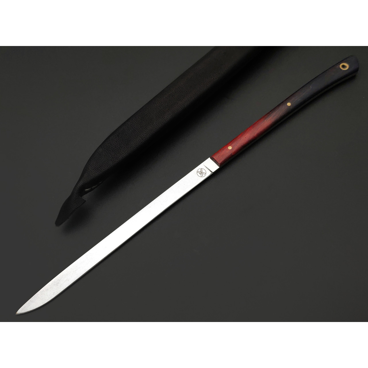 Kappush Knife нож Шип КМ049 сталь 440C стоунвош, рукоять Стаб. Кап клена красный и синий