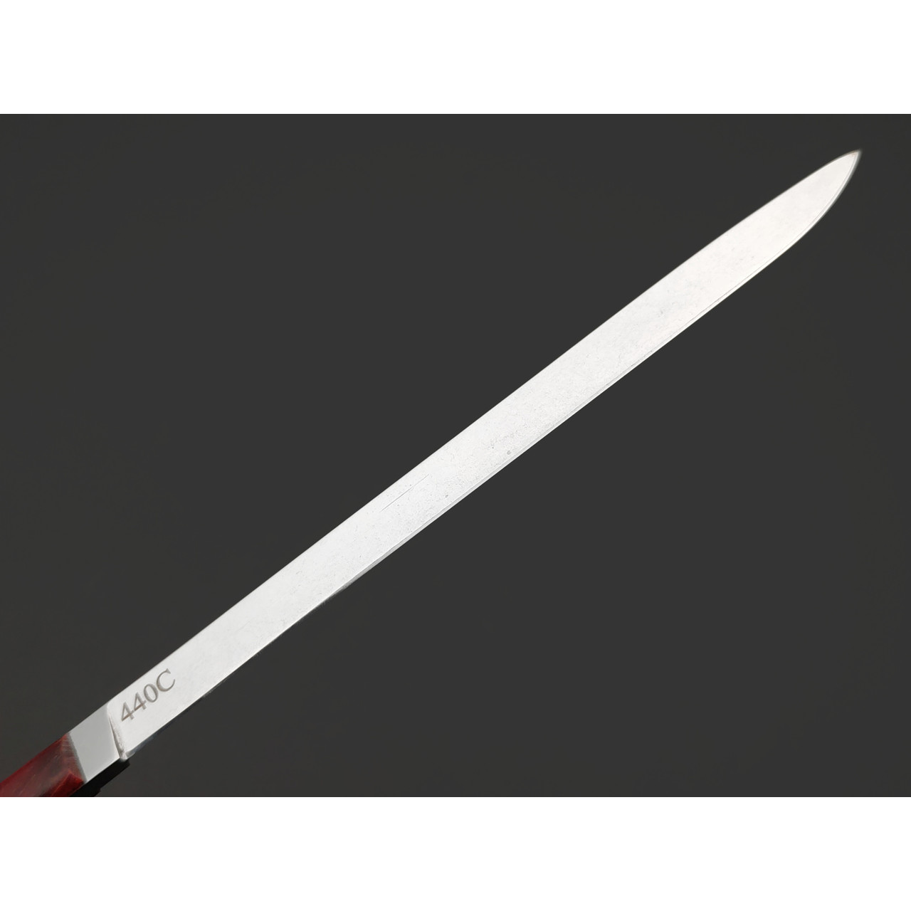 Kappush Knife нож Шип КМ049 сталь 440C стоунвош, рукоять Стаб. Кап клена красный и синий