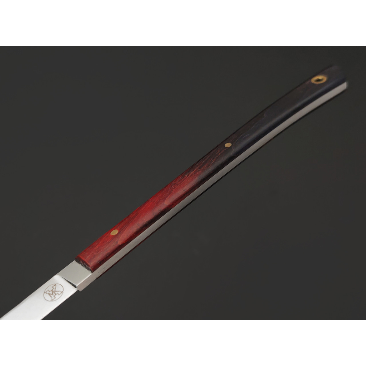 Kappush Knife нож Шип КМ049 сталь 440C стоунвош, рукоять Стаб. Кап клена красный и синий