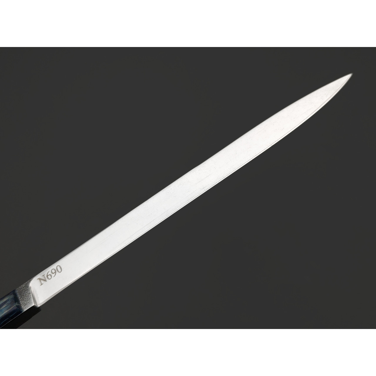 Kappush Knife нож Шип КМ045 сталь N690 стоунвош, рукоять Стаб. Кап клена синий