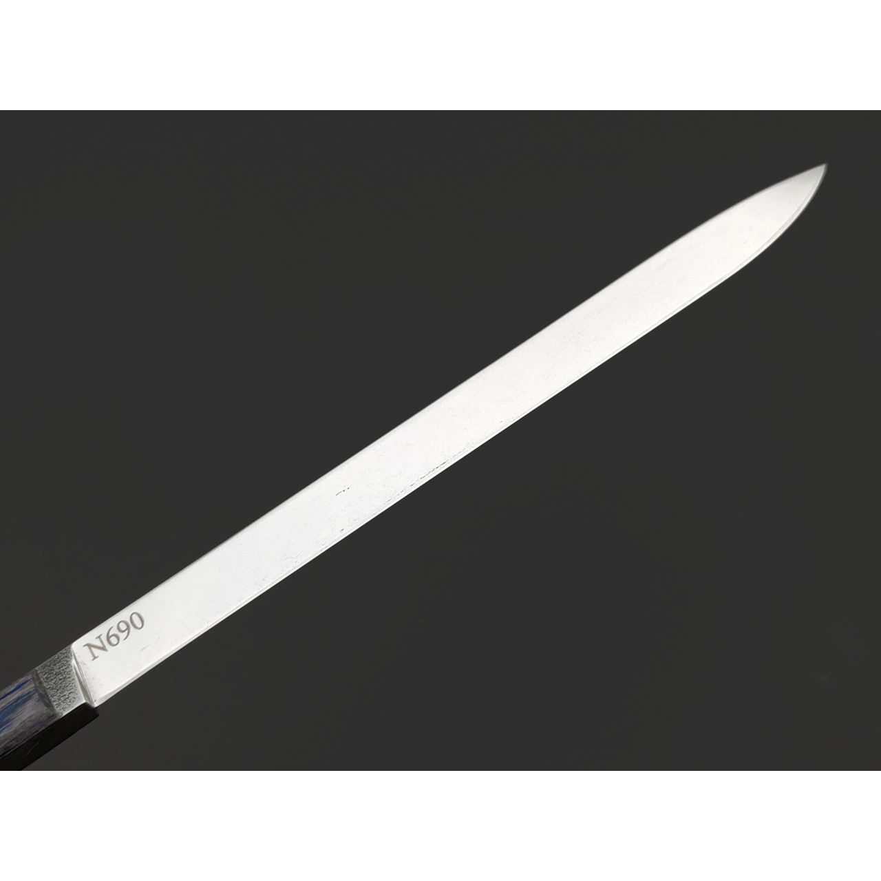 Kappush Knife нож Шип КМ044 сталь N690 стоунвош, рукоять Стаб. Кап клена синий