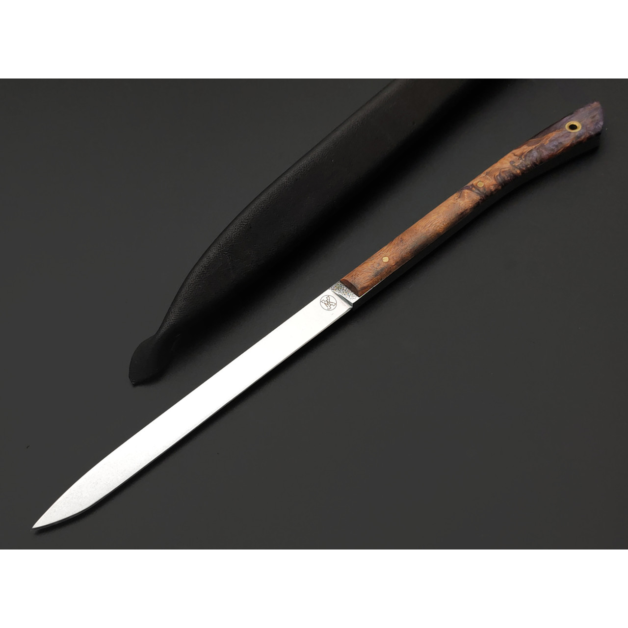 Kappush Knife нож Шип КМ047 сталь N690 стоунвош, рукоять Стаб. Кап клена фиолетовый