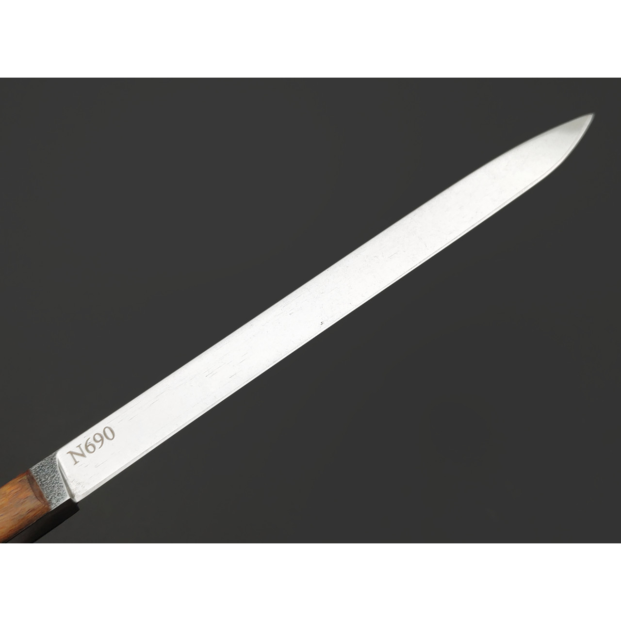 Kappush Knife нож Шип КМ047 сталь N690 стоунвош, рукоять Стаб. Кап клена фиолетовый