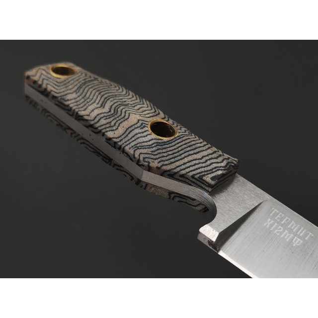 Мастерская Муравей нож Термит "НожиMAN" сталь Х12МФ, рукоять Micarta licorice stripes, латунь