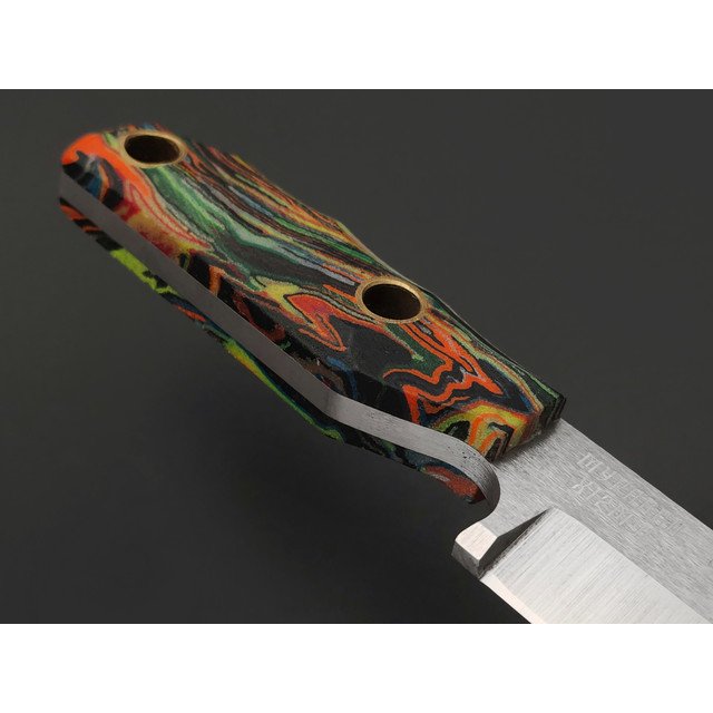 Мастерская Муравей нож Муравей "НожиMAN" сталь Х12МФ, рукоять Micarta neon toxic flow, латунь