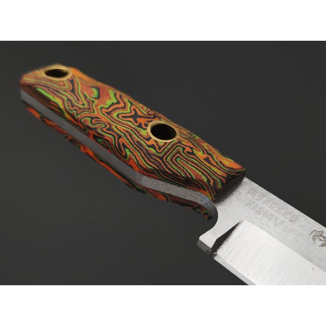 Мастерская Муравей нож Муравей "НожиMAN" сталь Х12МФ, рукоять Micarta neon fire flow, латунь