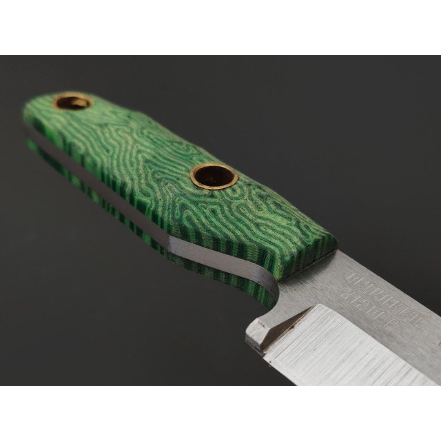 Мастерская Муравей нож Муравей "НожиMAN" сталь Х12МФ, рукоять Micarta labyrinth green, латунь