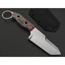 Мастерская Муравей нож Жало "НожиMAN" сталь Х12МФ, рукоять Micarta red & blue flow, латунь