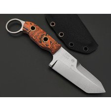 Мастерская Муравей нож Жало "НожиMAN" сталь Х12МФ, рукоять Micarta neon orange graffiti, латунь