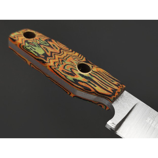 Мастерская Муравей нож Термит "НожиMAN" сталь Х12МФ, рукоять Micarta neon fire flow, латунь