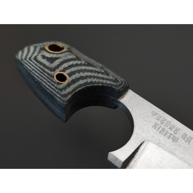 Мастерская Муравей нож Фиксик НД "НожиMAN" сталь Х12МФ, рукоять Micarta black & blue, латунь