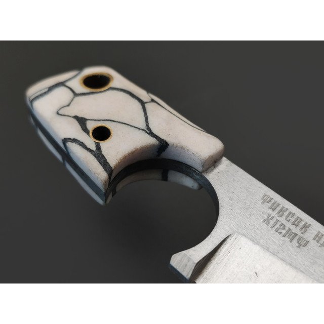 Мастерская Муравей нож Фиксик НД "НожиMAN" сталь Х12МФ, рукоять Micarta мрамор, латунь