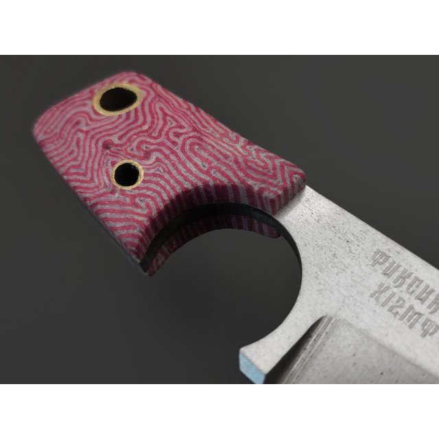 Мастерская Муравей нож Фиксик НД "НожиMAN" сталь Х12МФ, рукоять Micarta labyrinth burgundy, латунь
