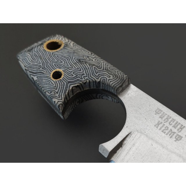 Мастерская Муравей нож Фиксик НД "НожиMAN" сталь Х12МФ, рукоять Micarta labyrinth grey, латунь