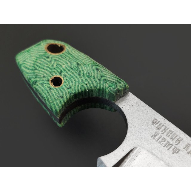 Мастерская Муравей нож Фиксик НД "НожиMAN" сталь Х12МФ, рукоять Micarta labyrinth green, латунь