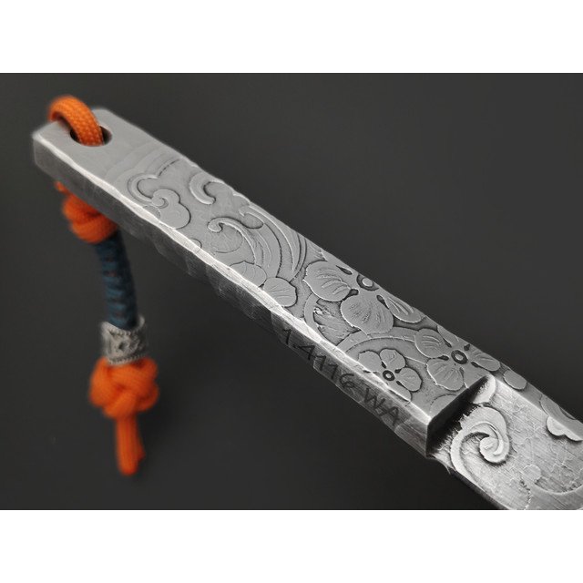 Волчий Век нож скелетный Тантоид Custom сталь 1.4116 WA худ. травление, рукоять сталь